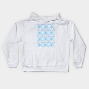 Pretty Blue & White Winter Snowflake Pattern Kids Hoodie